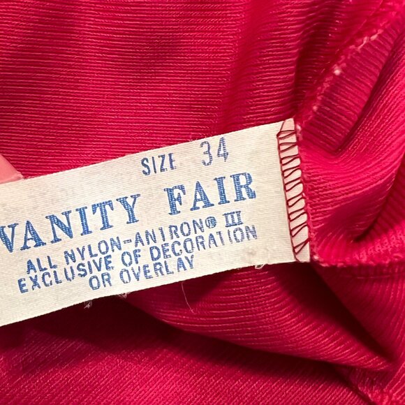 Vanity Fair Vintage Red Size 34 Pajama Top & Pants Set Satin Nylon - Picture 5 of 6